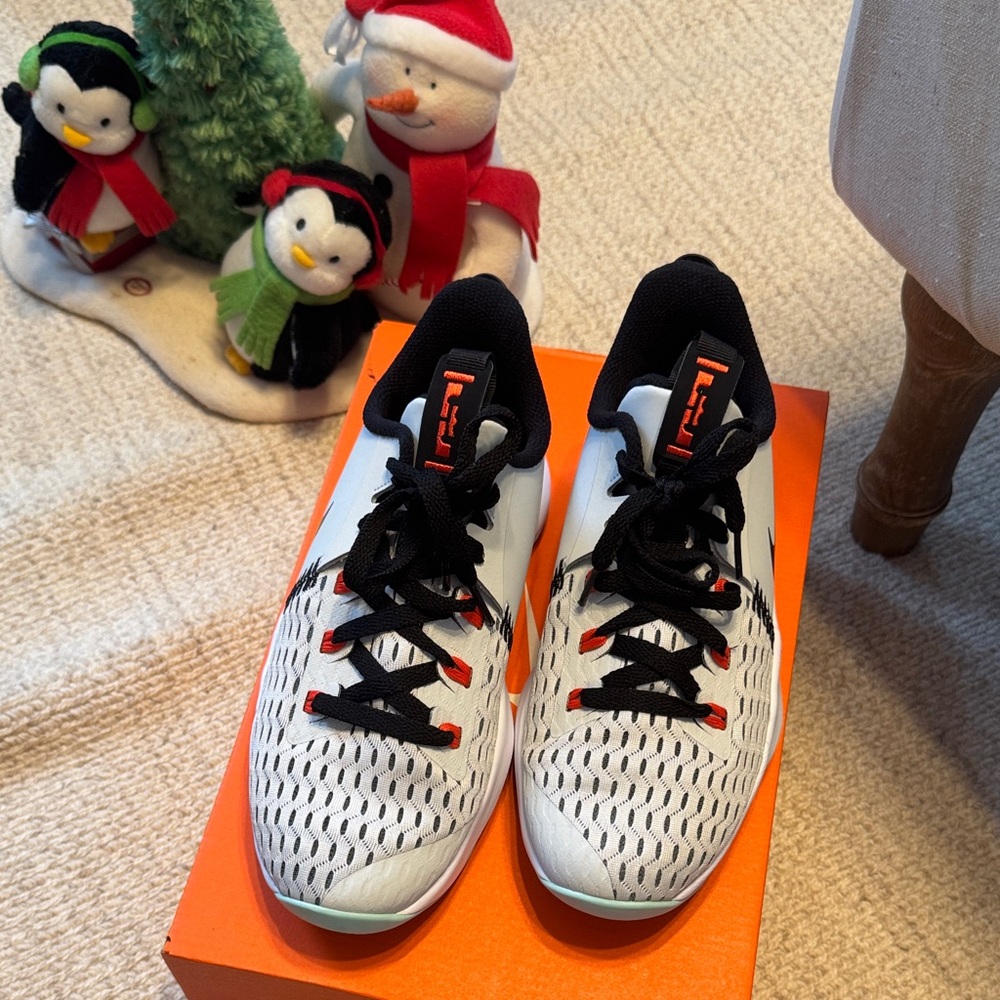 Nike Kids Sneakers - White and Black with Orange Accents